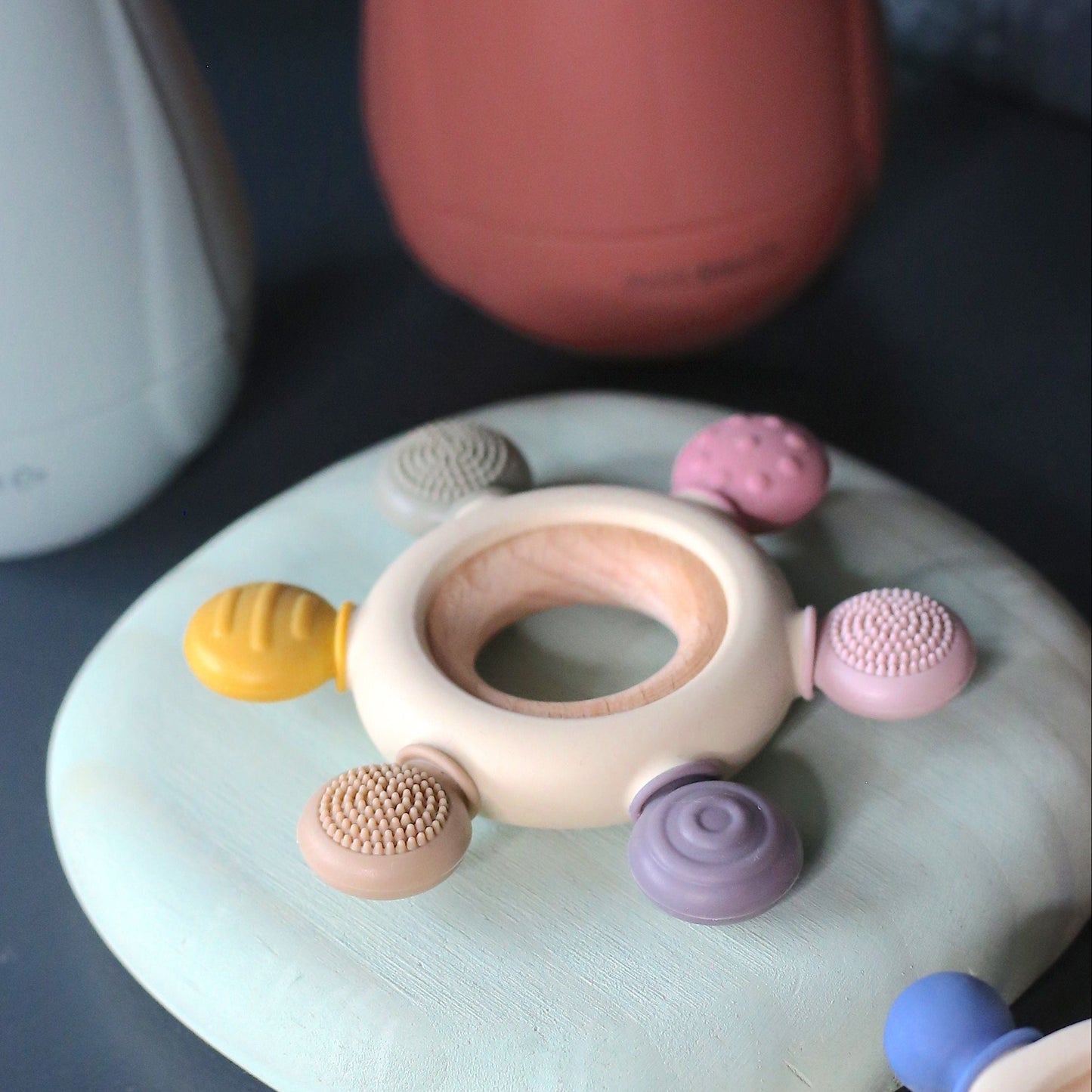 Textured Teether With Removable Wooden Ring
