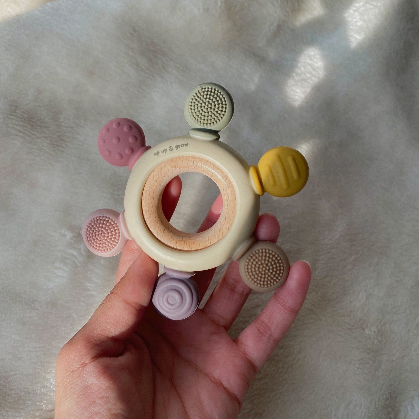 Textured Teether With Removable Wooden Ring