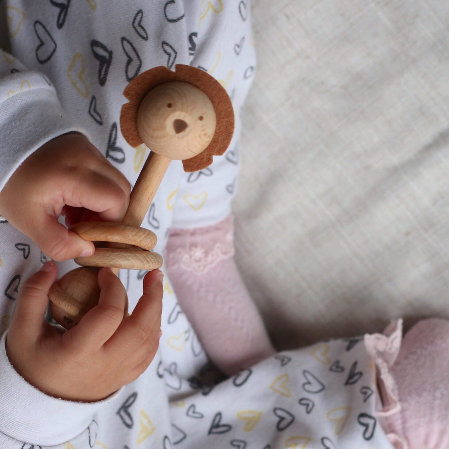 Wooden Animal Rattle Toy