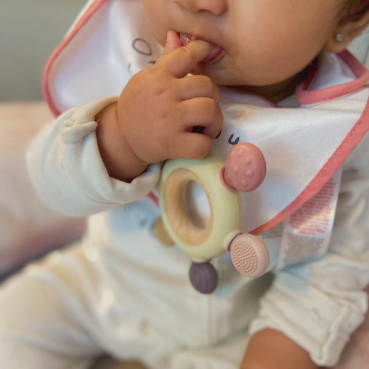 Textured Teether With Removable Wooden Ring