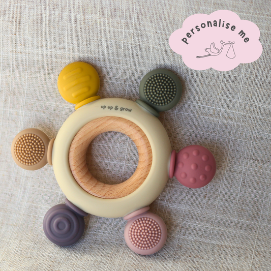 Textured Teether With Removable Wooden Ring